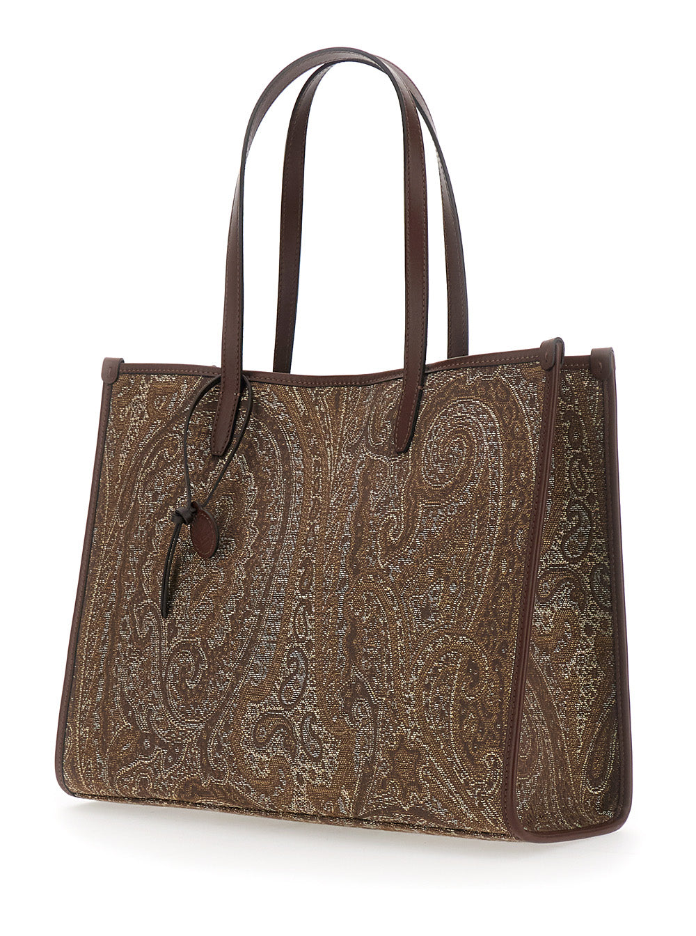 Etro Women 'Lovetrotter' Brown Tote Bag With Jacquard Motif In Denim For Women ETRO