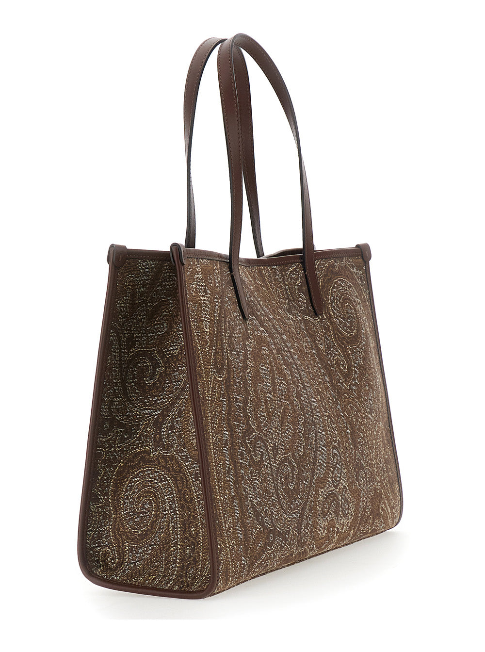 Etro Women 'Lovetrotter' Brown Tote Bag With Jacquard Motif In Denim For Women ETRO