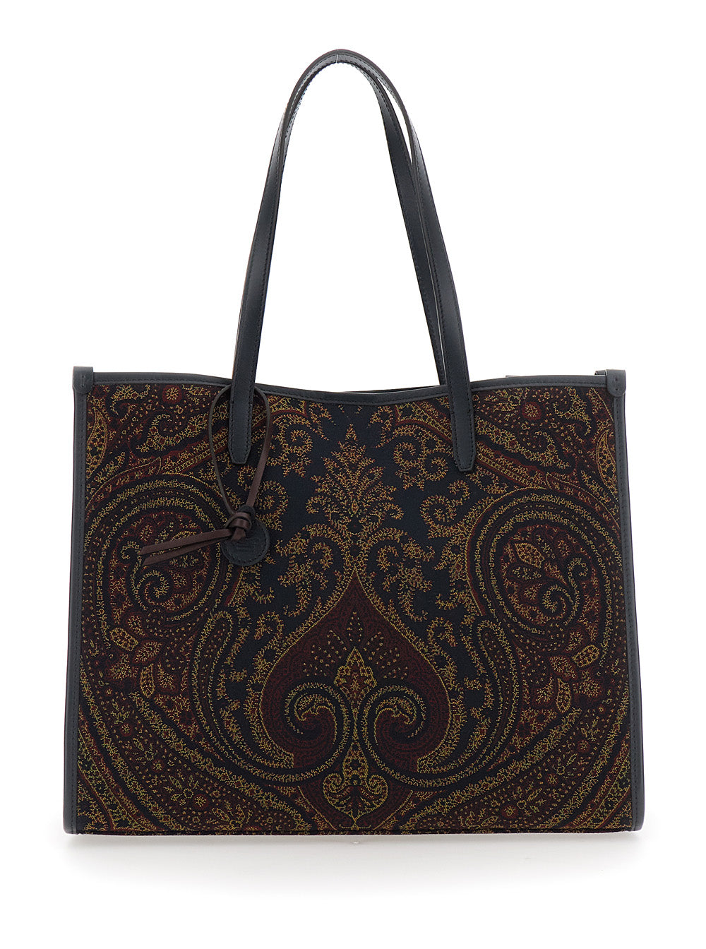 Etro Women 'Lovetrotter' Brown Tote Bag With Jacquard Motif In Denim For Women ETRO