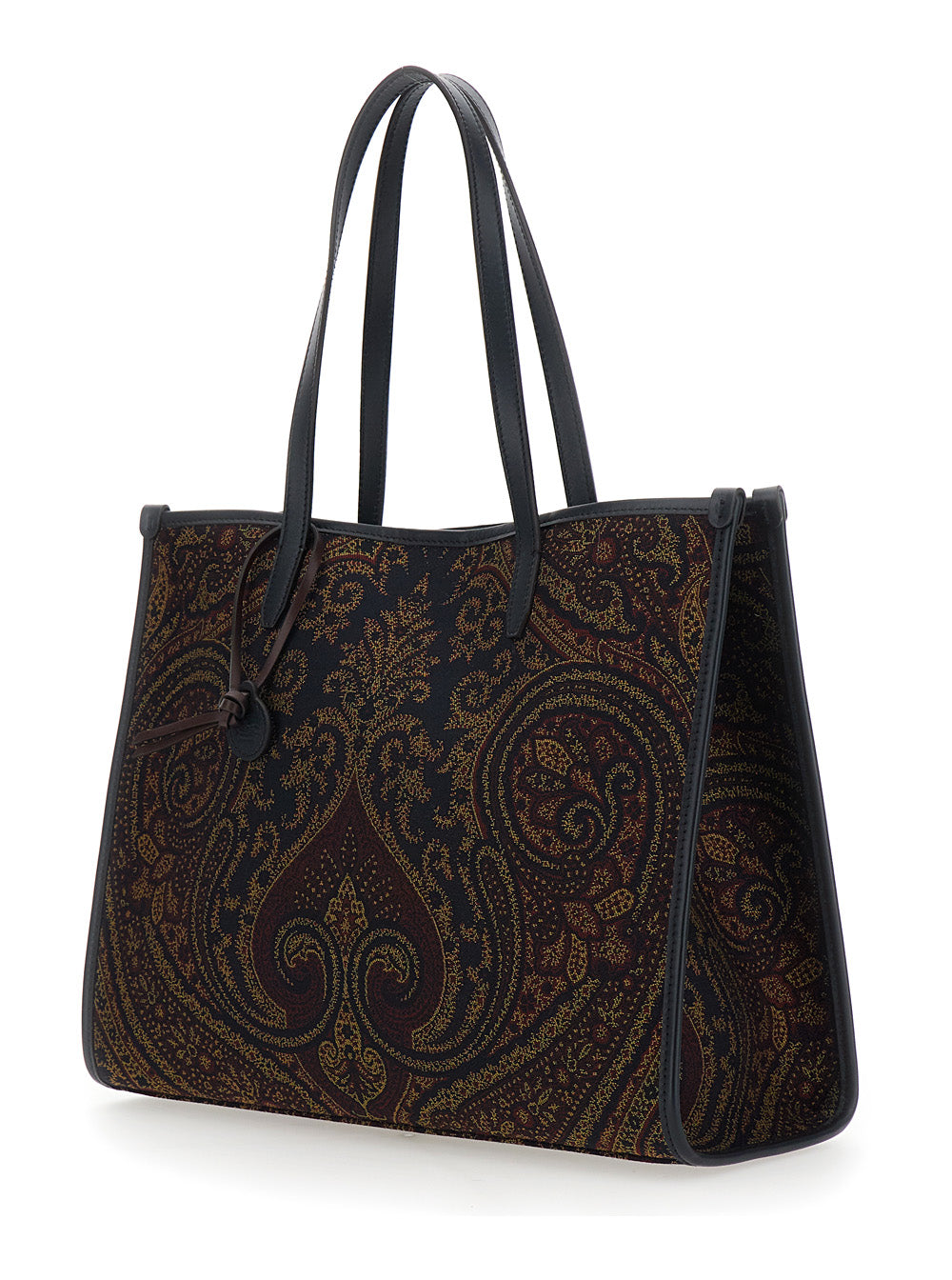 Etro Women 'Lovetrotter' Brown Tote Bag With Jacquard Motif In Denim For Women ETRO