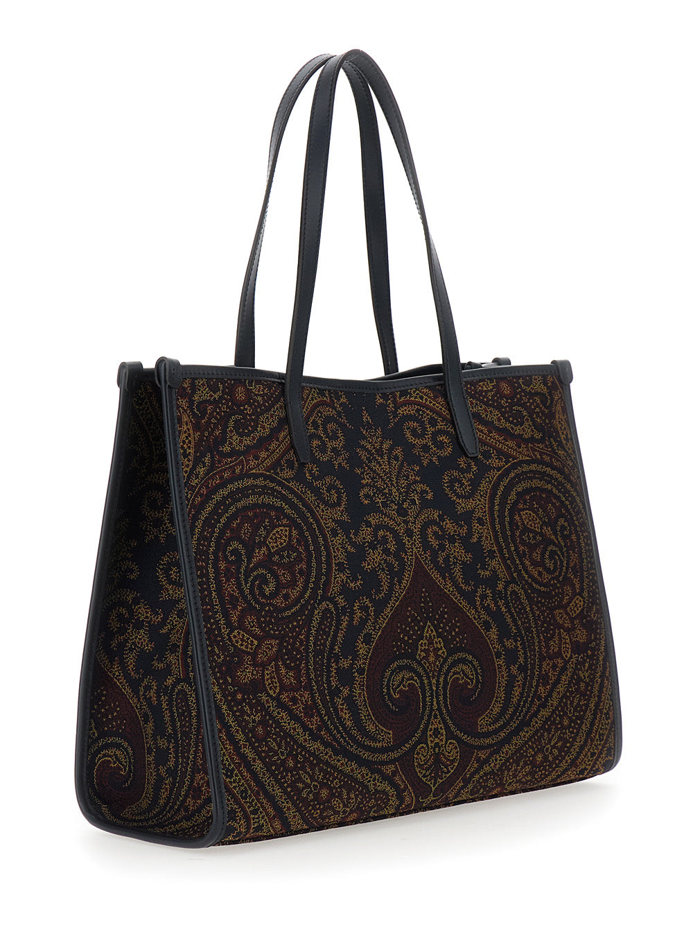 Etro Women 'Lovetrotter' Brown Tote Bag With Jacquard Motif In Denim For Women ETRO