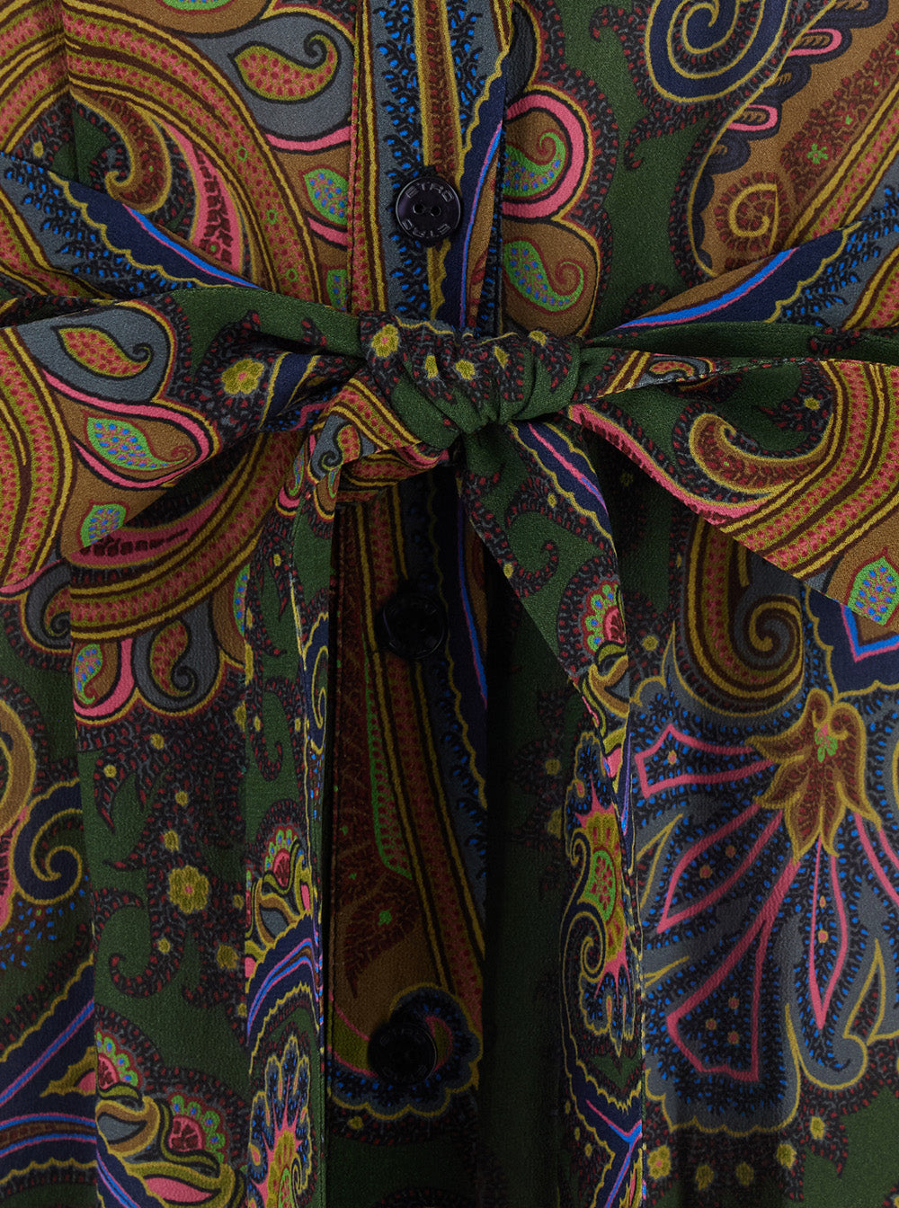 Etro Women Brown Midi Dress With Classic Collar And All-Over Paisley Motif In Viscose For Women ETRO