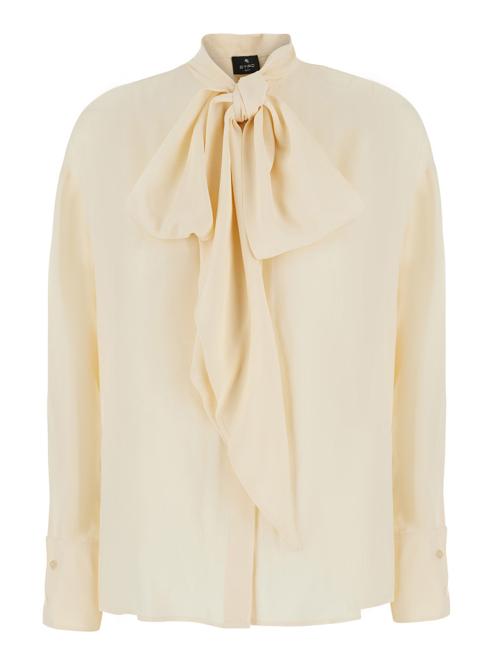Etro Women White Shirt With Scarf And Tone-On-Tone Jacquard Motif In Silk Blend For Women ETRO