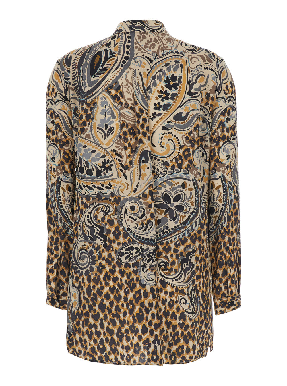 Etro Women Multicolor Shirt With Classic Collar And All-Over Floral Animalier Print In Silk For Women ETRO