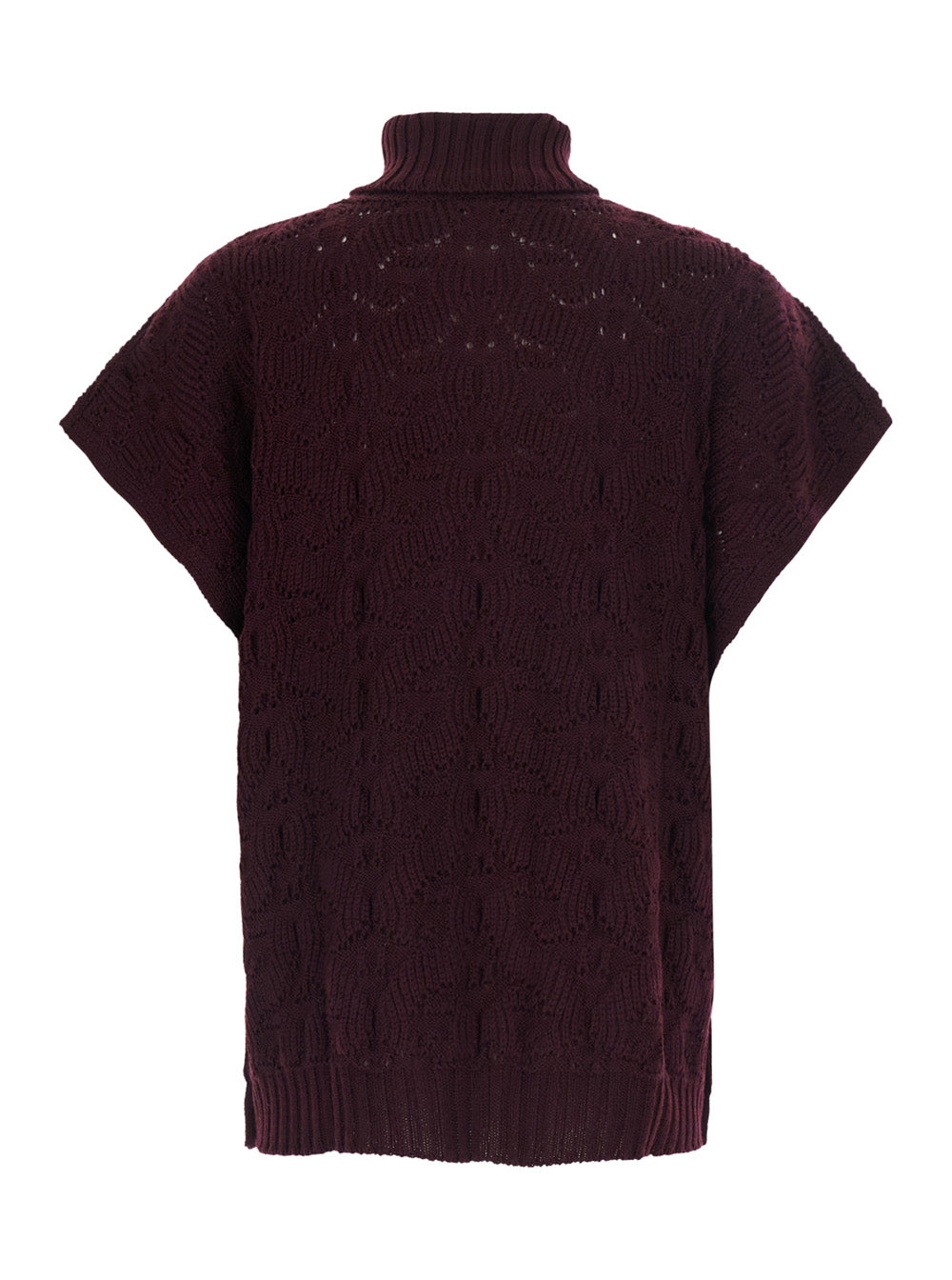 Etro Women Brown High-Neck Sweater With Wide Short Sleeves In Blend Wool Women ETRO