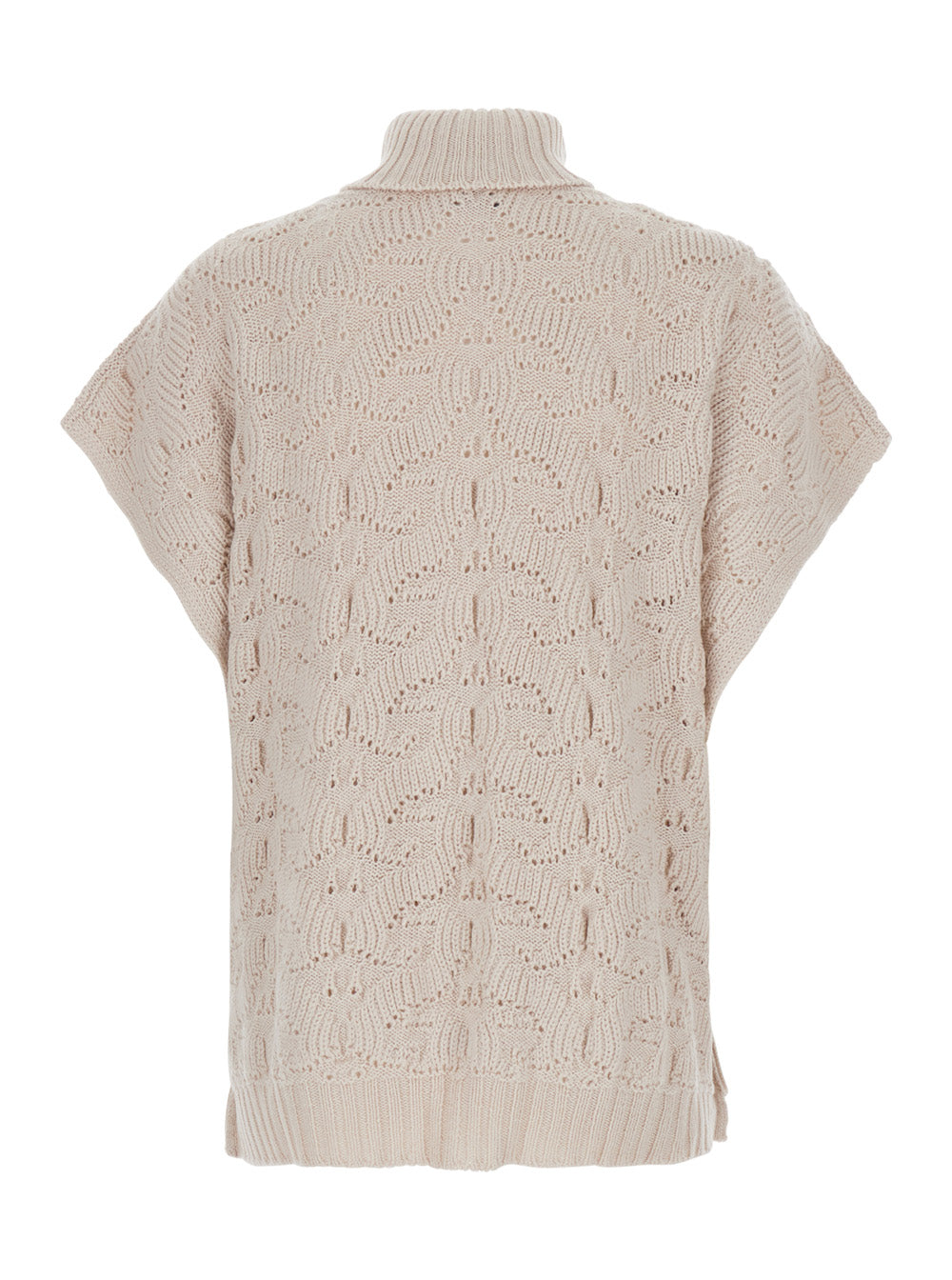 Etro Women White High-Neck Sweater With Wide Short Sleeves In Blend Wool Women ETRO