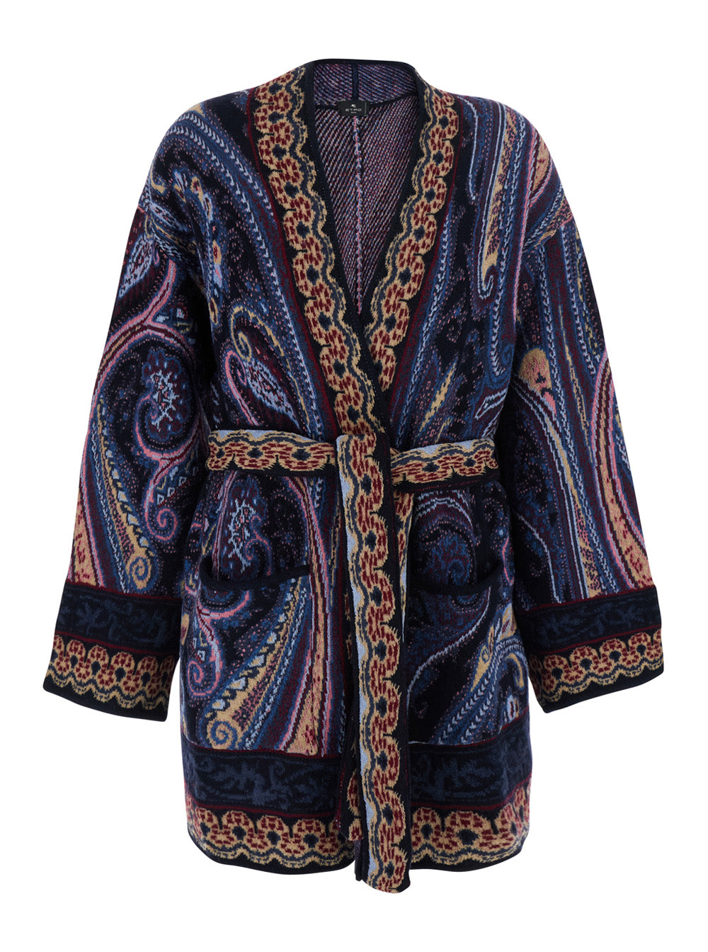 Etro Women Multicolor Cardigan With V-Neck And All-Over Print In Blend Wool For Women ETRO