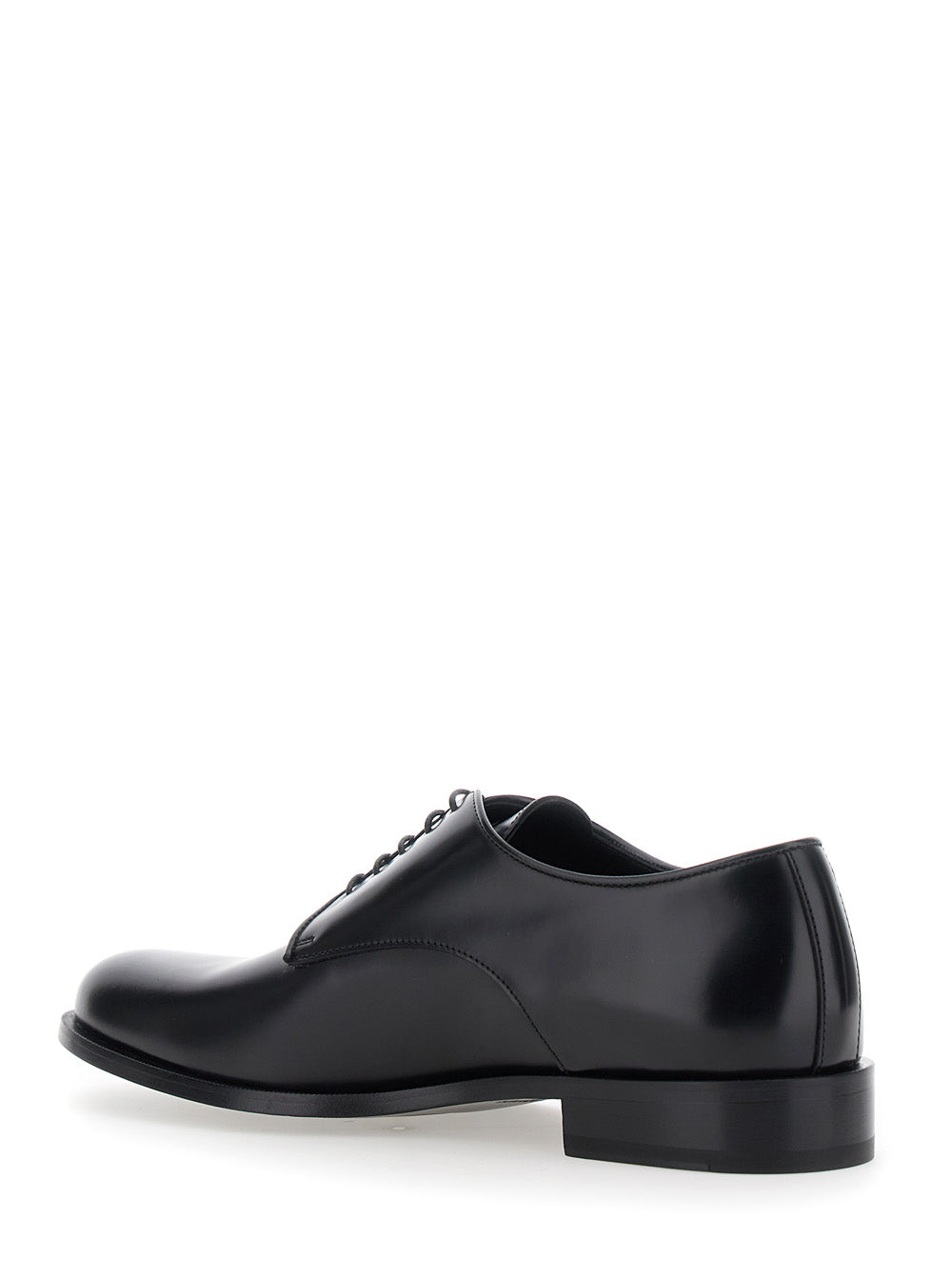 Giorgio Armani Men Black Derby Shoes With Laces On The Front In Leather For Men GIORGIO ARMANI