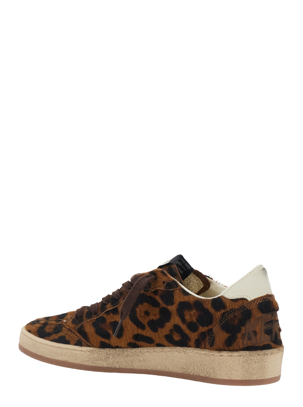 Golden Goose Women Sneakers Ballstar With Leather Upper And Contrasting Brown Star Unisex GOLDEN GOOSE