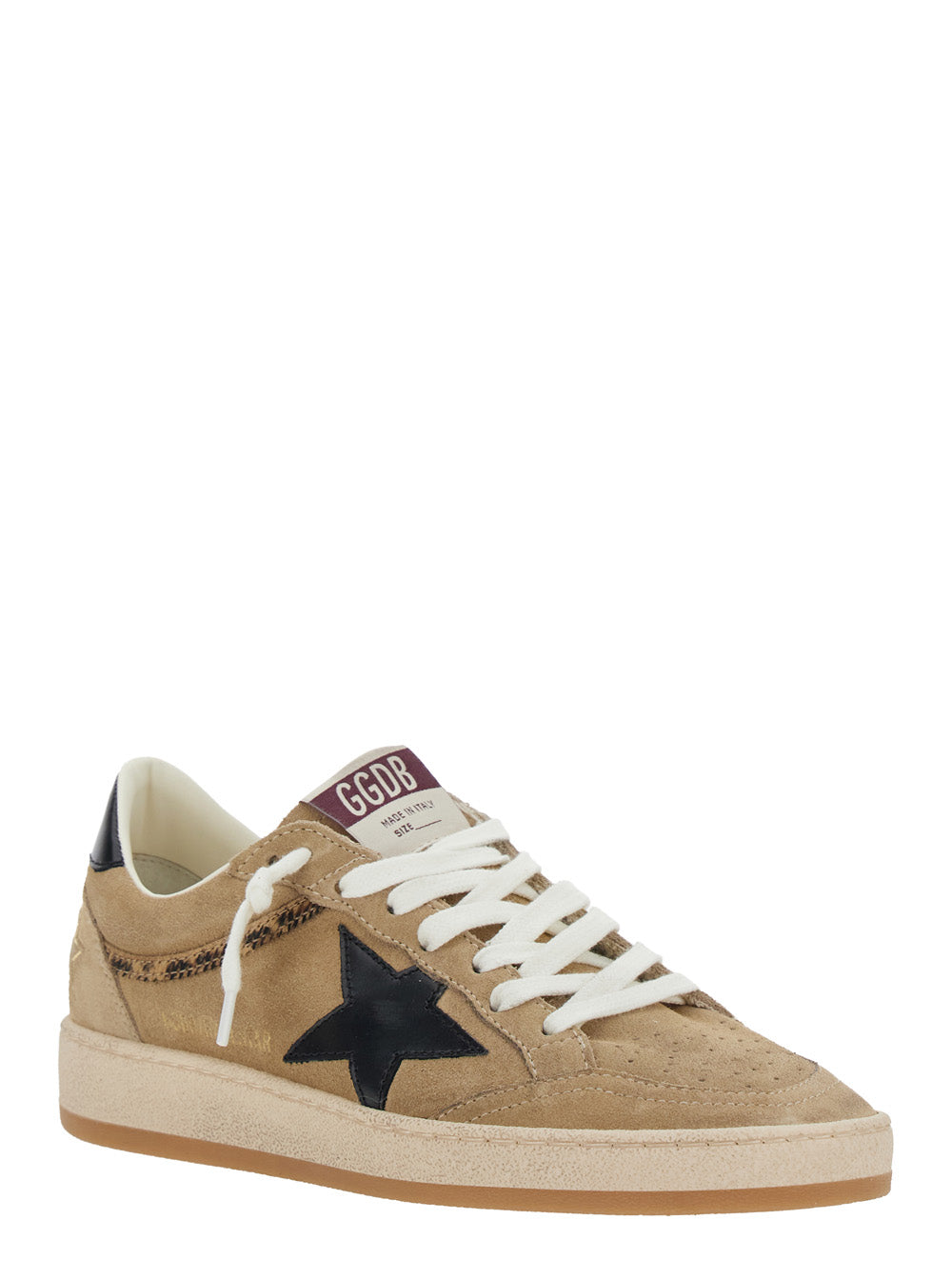 Golden Goose Women Ballstar Sneakers With Suede Upper And Beige Leather Star Unisex GOLDEN GOOSE