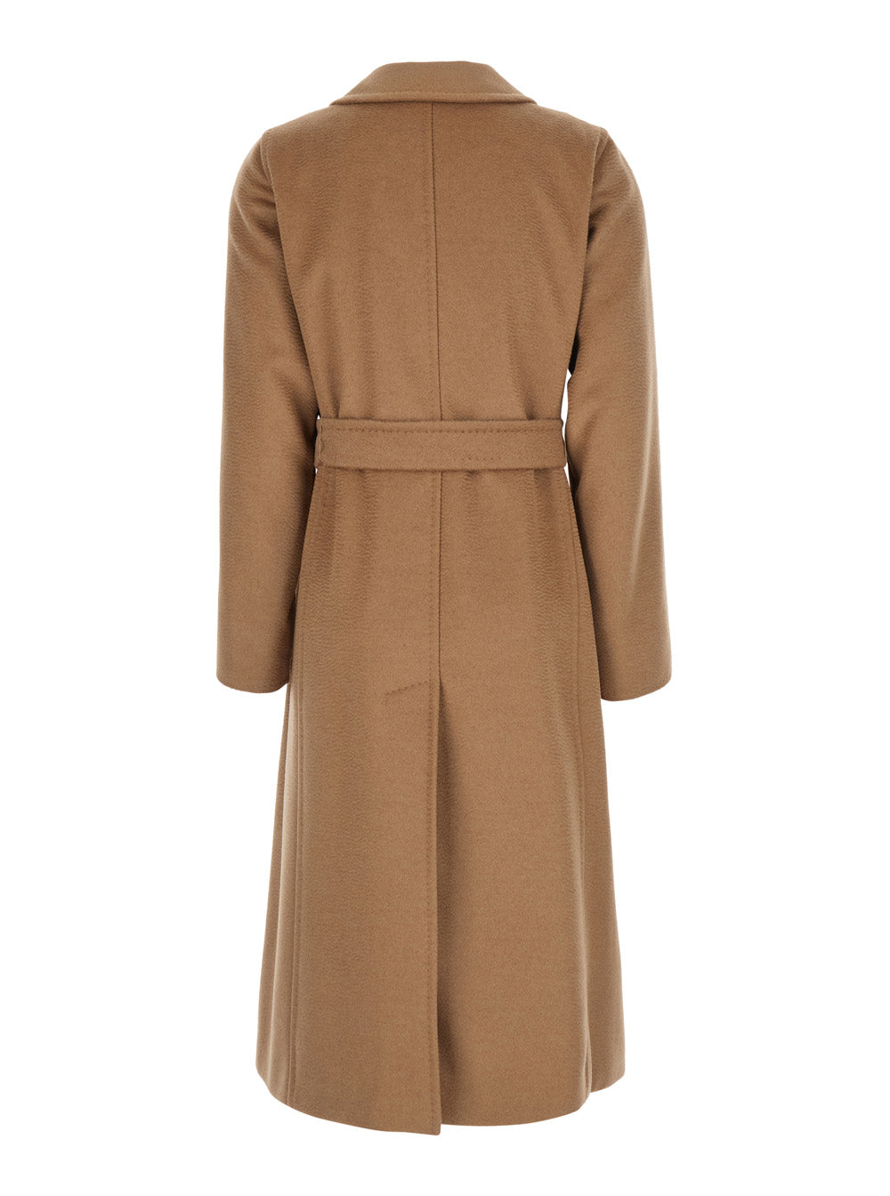 Max Mara Women Beige Coat With Off-Center Closure And Belt In Blend Wool Women MAX MARA