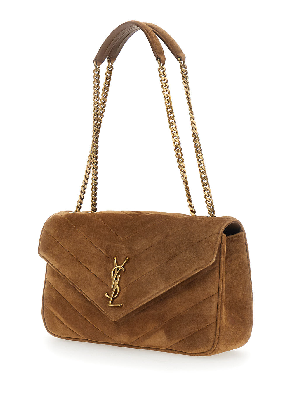 Saint Laurent Women Medium Loulou Chain Bag 7 Suede Satin Calf SAINT LAURENT