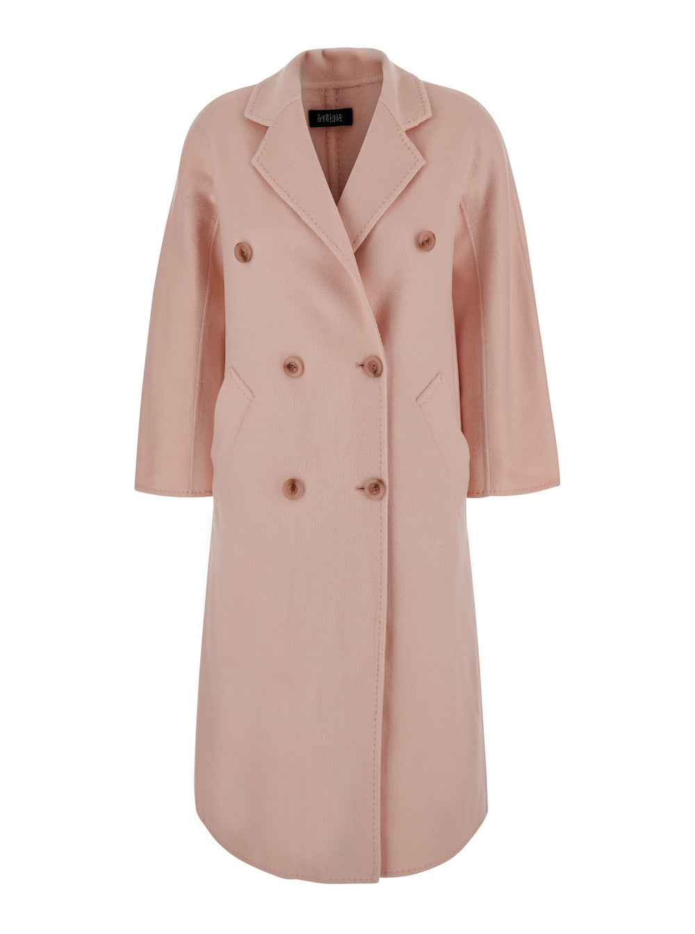 Leplain Women Pink Double-Breasted Coat With Classic Lapels In Wool Women LEPLAIN