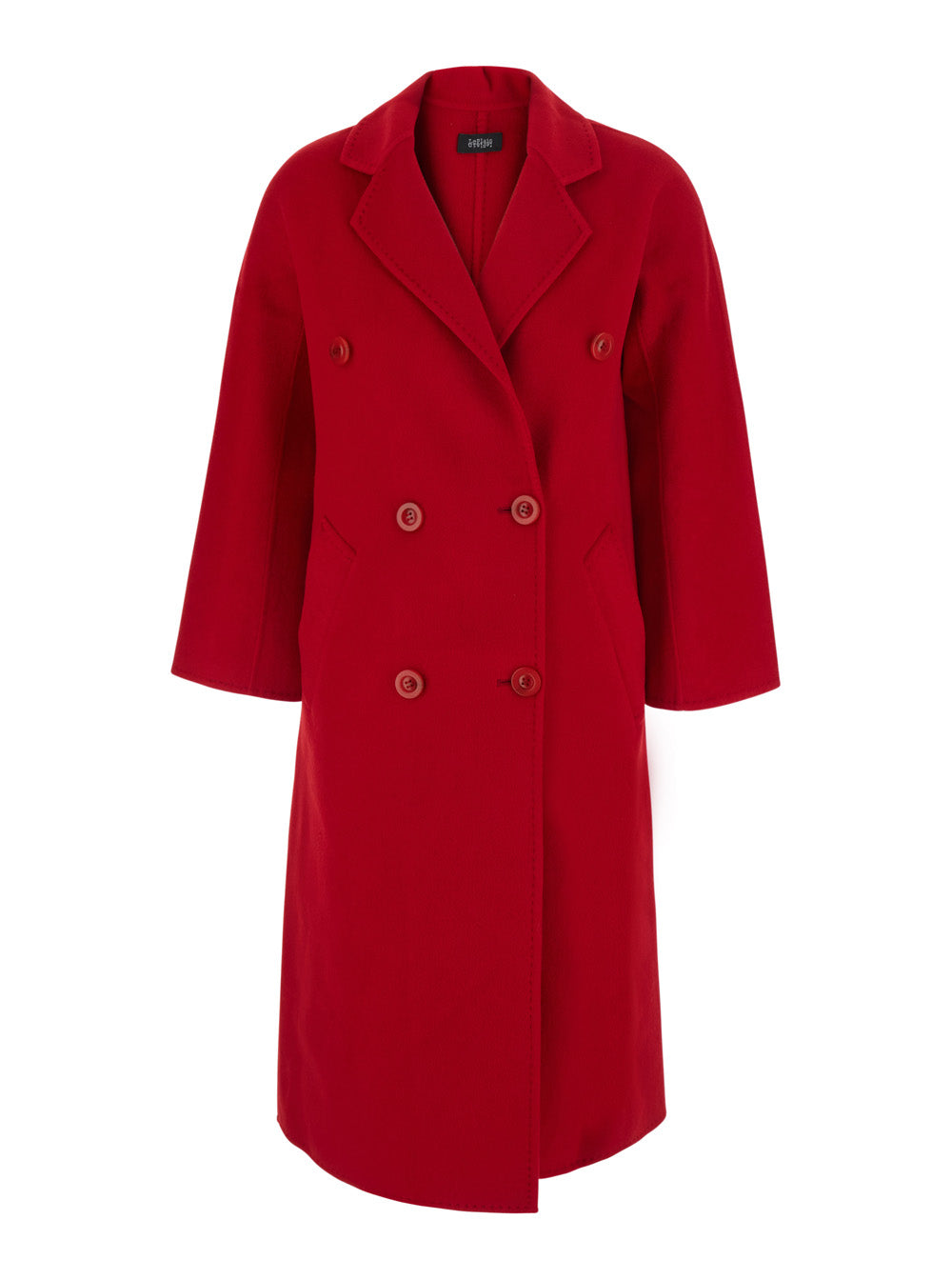 Leplain Women Red Double-Breasted Coat With Classic Lapels In Wool Women LEPLAIN