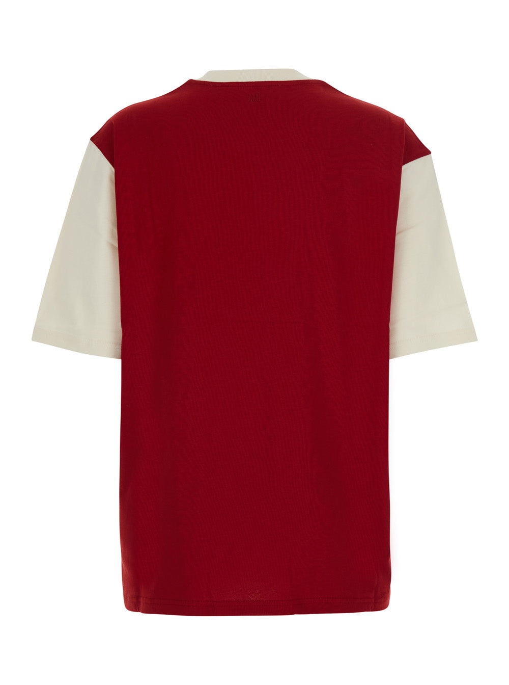 Ami Paris Women T-Shirt With Felt Embroidery Ami Paris And Short Sleeves In Red Cotton Unisex AMI PARIS
