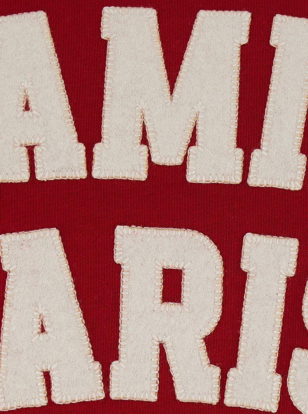 Ami Paris Women T-Shirt With Felt Embroidery Ami Paris And Short Sleeves In Red Cotton Unisex AMI PARIS