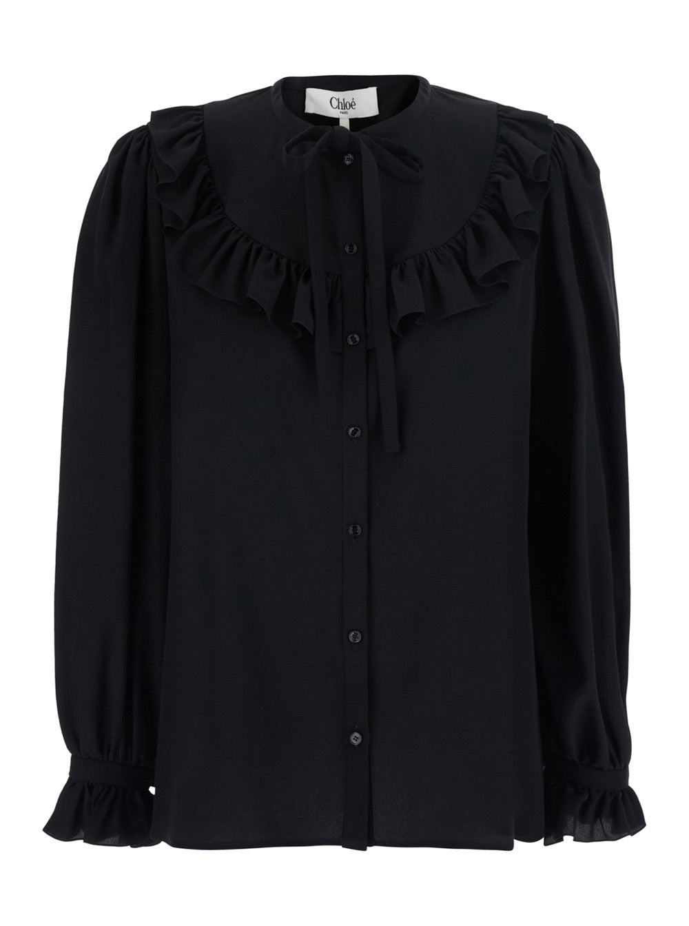 Chloé Women Shirt With Black Silk Front Panel Women CHLOE