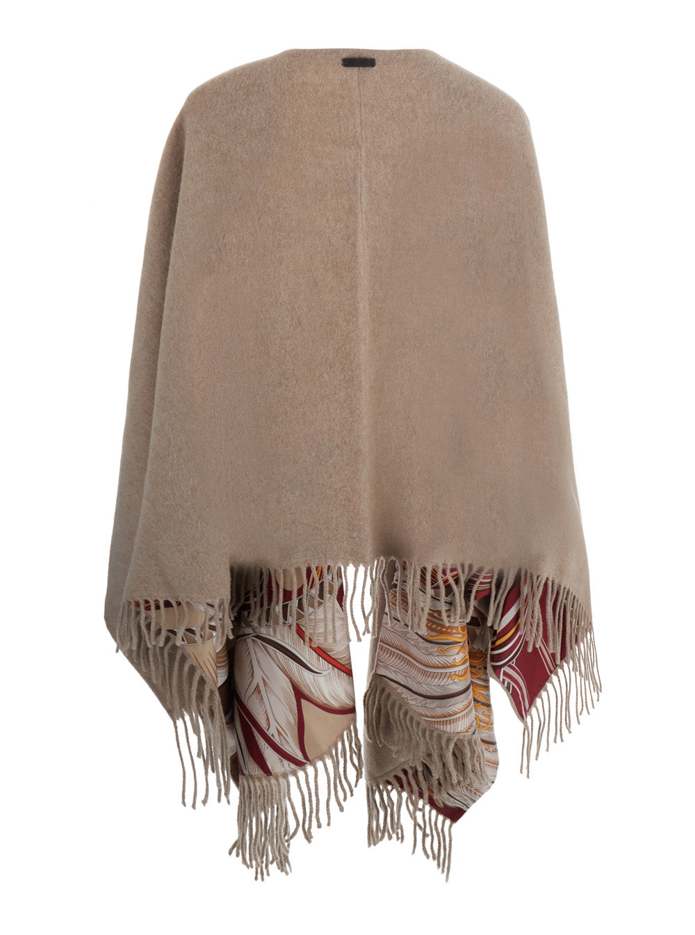 Ferragamo Women Beige Cape With High Collar And Leather Front Closure For Women FERRAGAMO