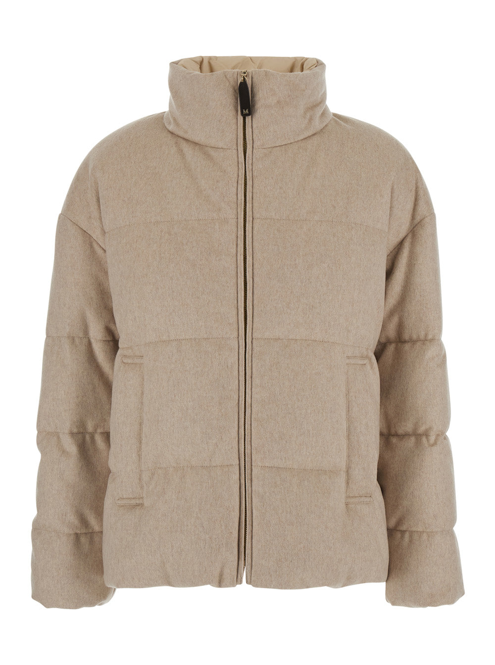 Max Mara Women Down Jacket Divina With High Collar And Long Sleeves In Tech Fabric Beige For Women MAX MARA