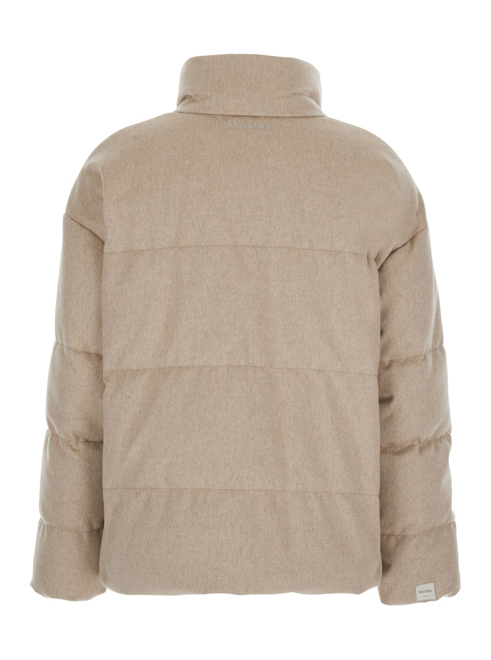 Max Mara Women Down Jacket Divina With High Collar And Long Sleeves In Tech Fabric Beige For Women MAX MARA