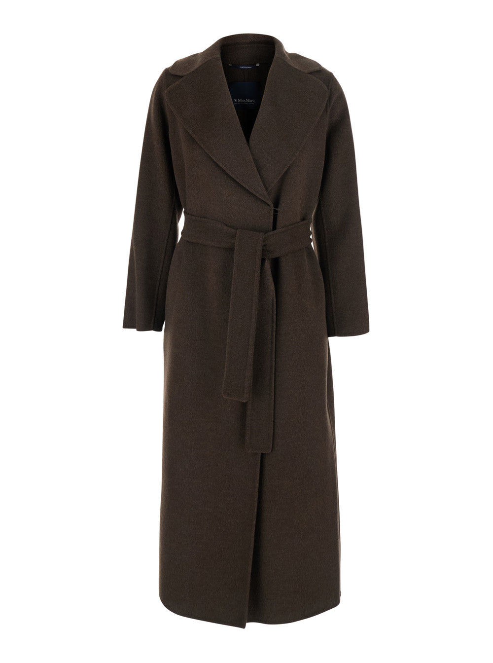 'S Maxmara Women Pace Coat With Collar And Long Sleeves In Brown Fabric Woman S MAX MARA