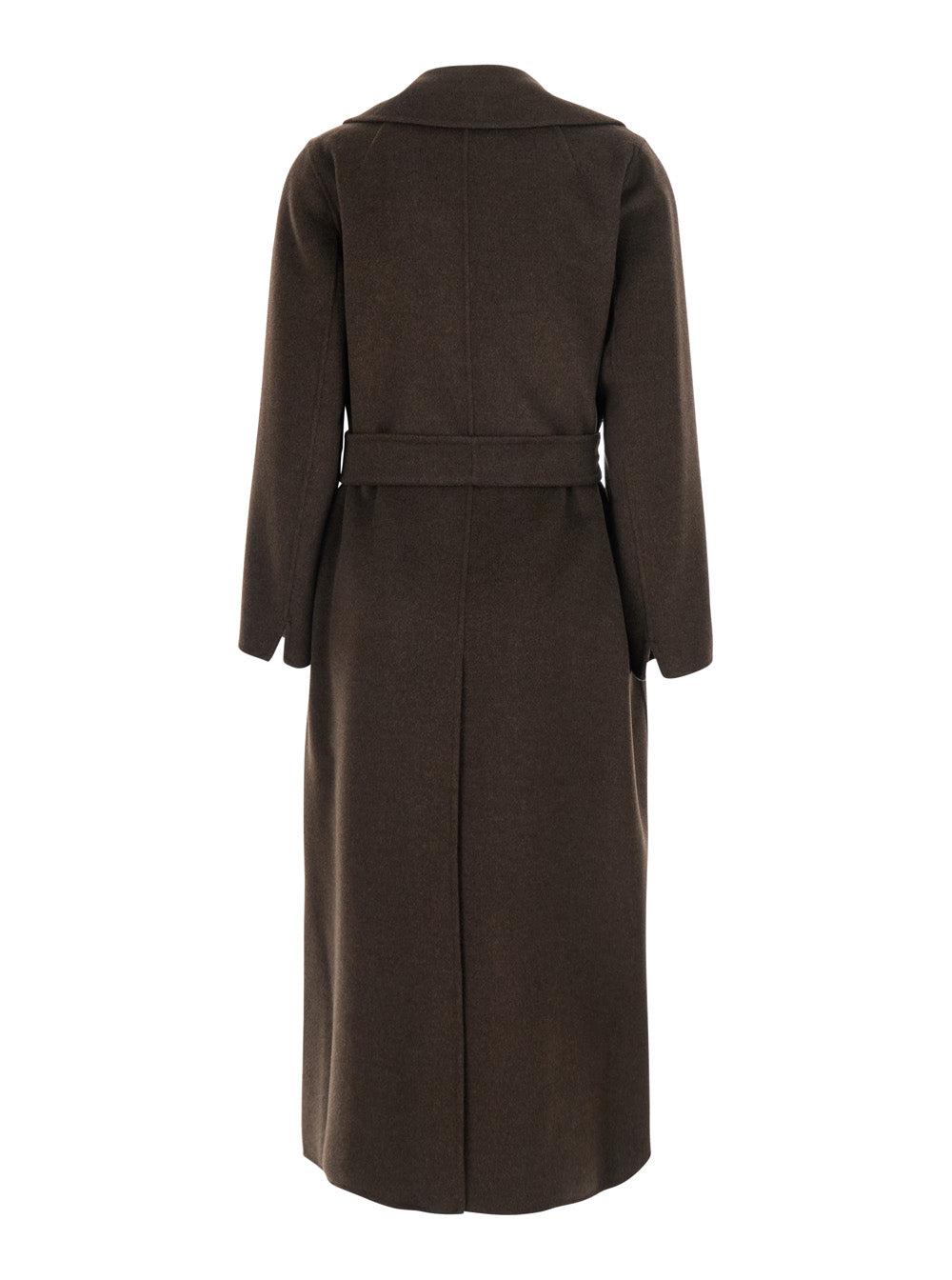 'S Maxmara Women Pace Coat With Collar And Long Sleeves In Brown Fabric Woman S MAX MARA