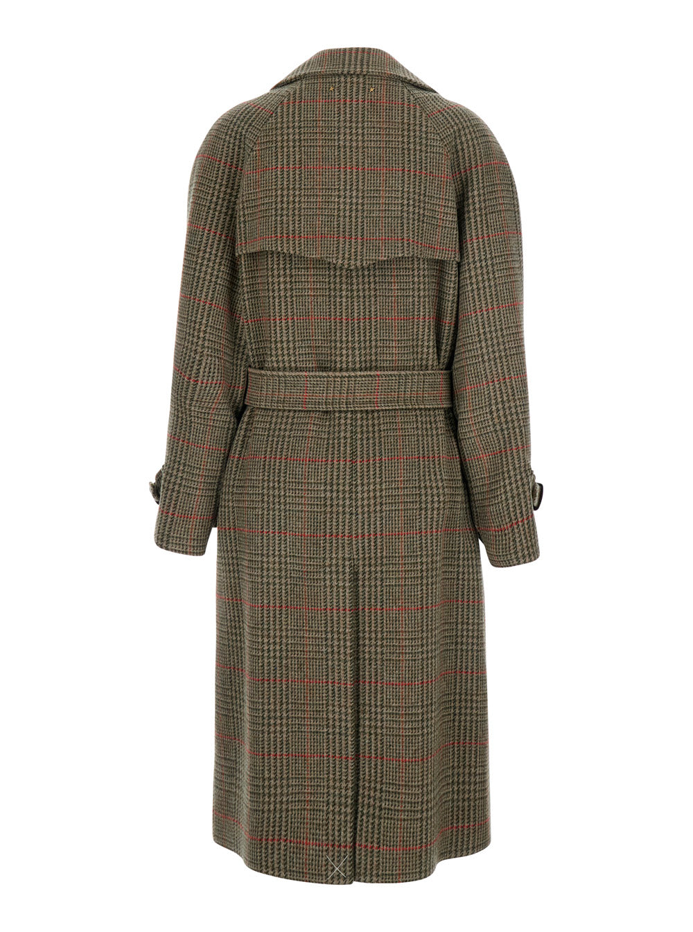 Golden Goose Women Journey W's Trench Coat With Prince Of Wales Window And Brown Wool Women's GOLDEN GOOSE
