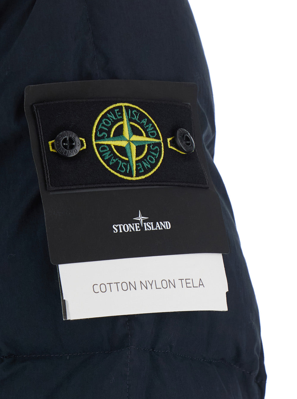 Stone Island Men Down Jacket With High Collar And Zip Closure In Blue Tech Fabric Unisex STONE ISLAND