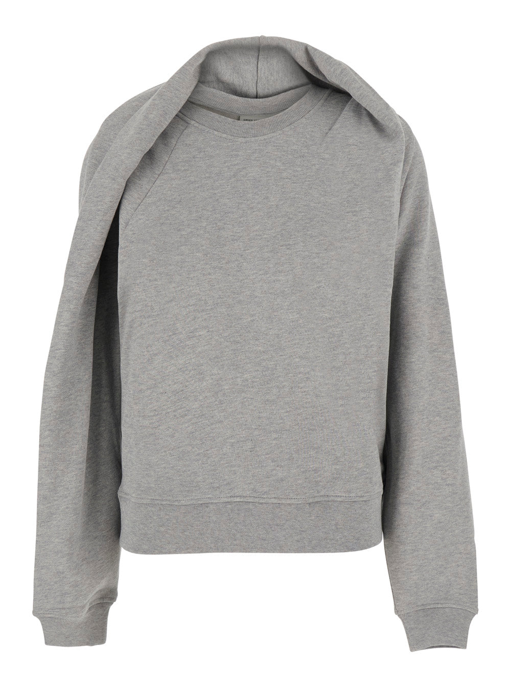 Dries Van Noten Women Hadrine Sweater (Sweatshirt With Round Neck And Long Sleeves) In Gray Tech Fabric Unisex DRIES VAN NOTEN