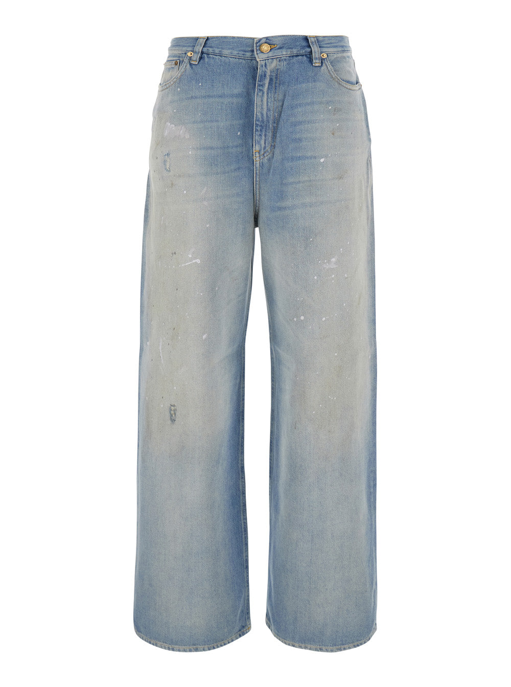 Golden Goose Women 'Melody Boyfriend' Blue Jeans With Faded Design And Logo Embroidery On The Back In Denim For Women GOLDEN GOOSE