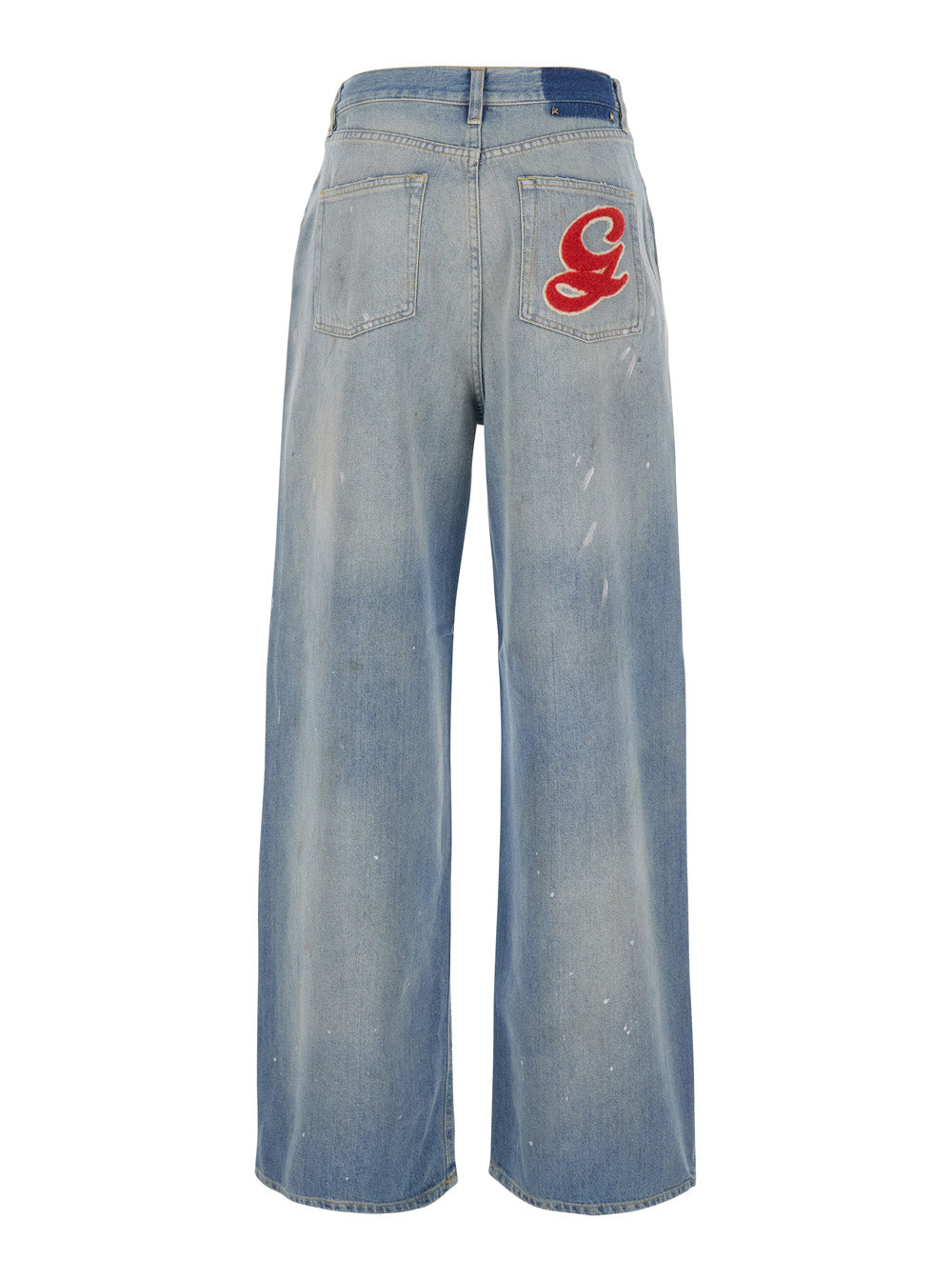 Golden Goose Women 'Melody Boyfriend' Blue Jeans With Faded Design And Logo Embroidery On The Back In Denim For Women GOLDEN GOOSE