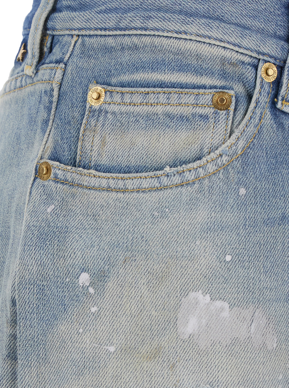 Golden Goose Women 'Melody Boyfriend' Blue Jeans With Faded Design And Logo Embroidery On The Back In Denim For Women GOLDEN GOOSE