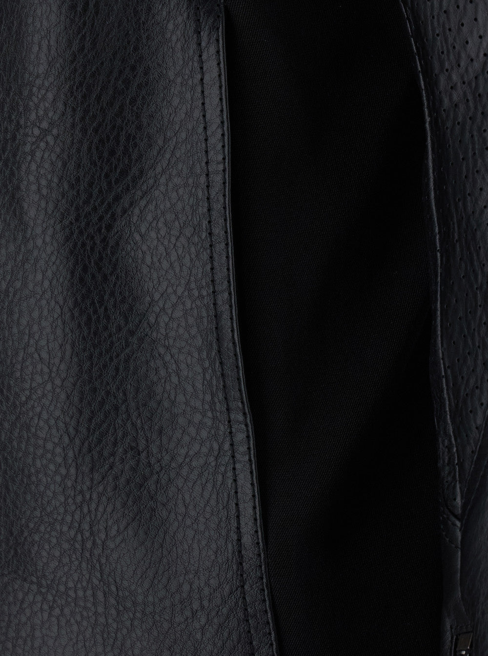 Gucci Men Black Jacket With High Collar And Web Stripe On The Sleeves In Leather For Men GUCCI