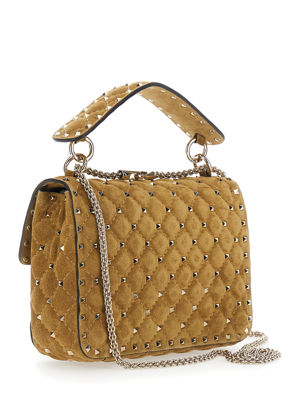 Valentino Garavani Women Medium Shoulder Bag | Rockstud Spike | Suede S./Platinum Studs VALENTINO GARAVANI