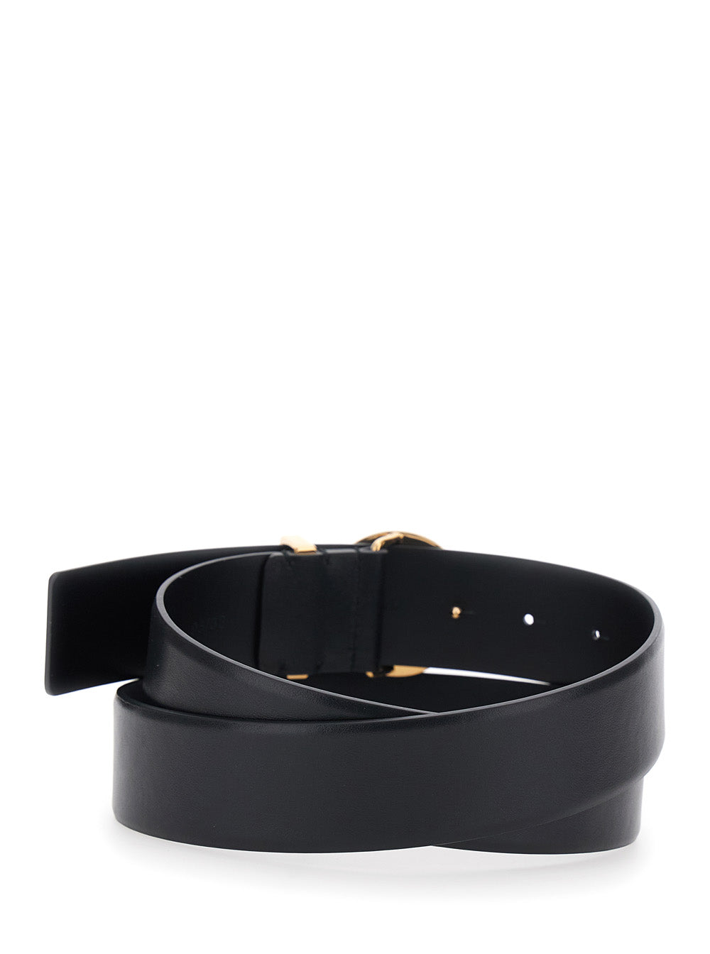 Versace Men Belt With Medusa Detail On Black Leather Circle For Women VERSACE