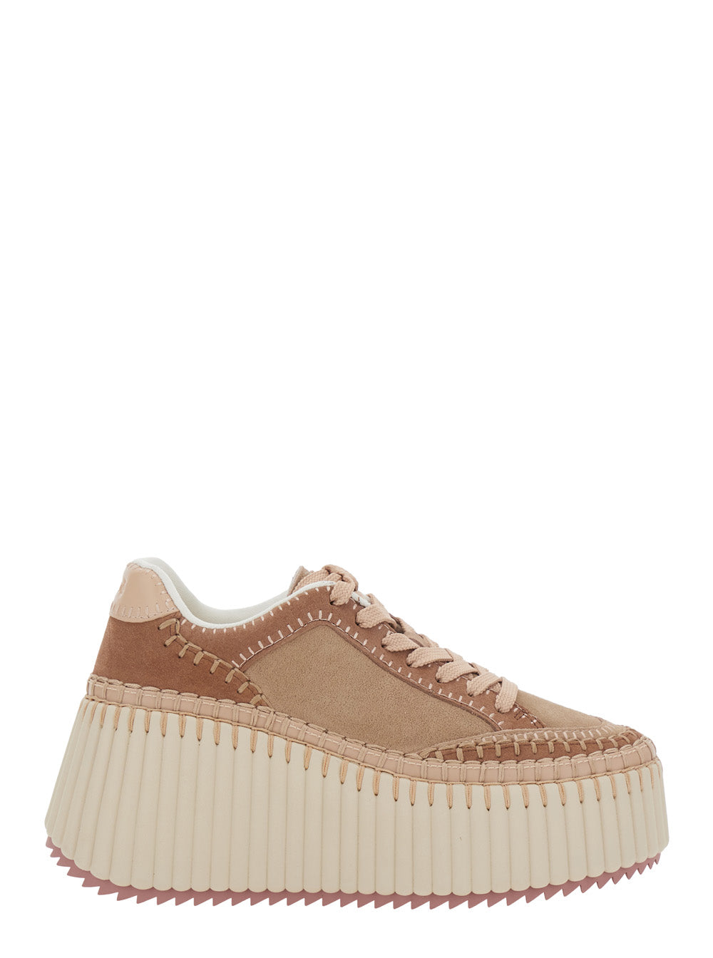 Chloé Women Pink Sneaker With Suede Detail CHLOE
