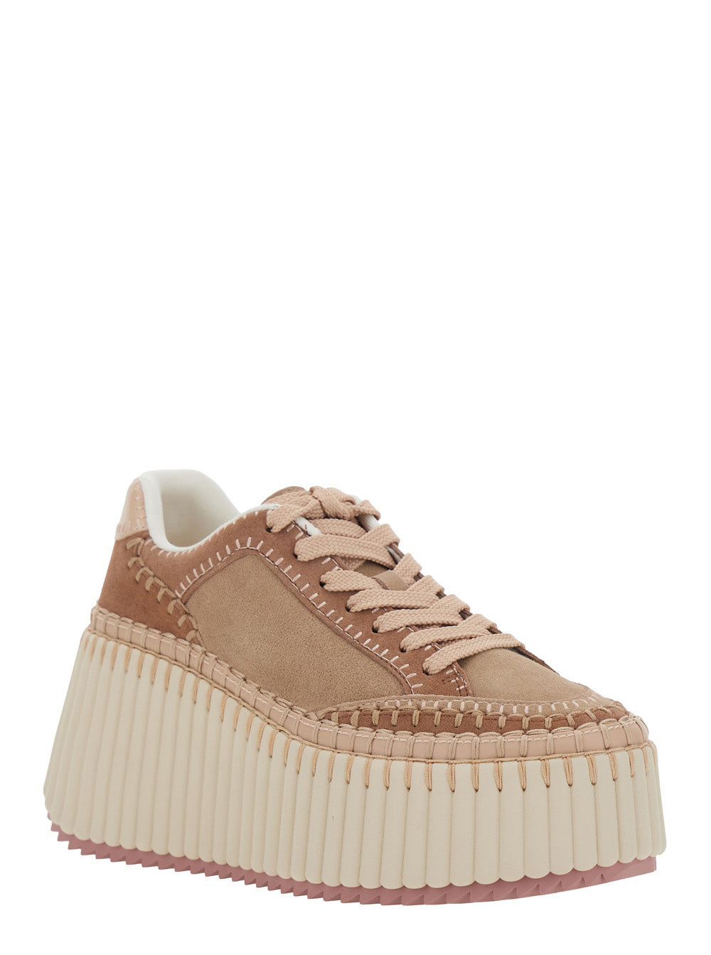 Chloé Women Pink Sneaker With Suede Detail CHLOE