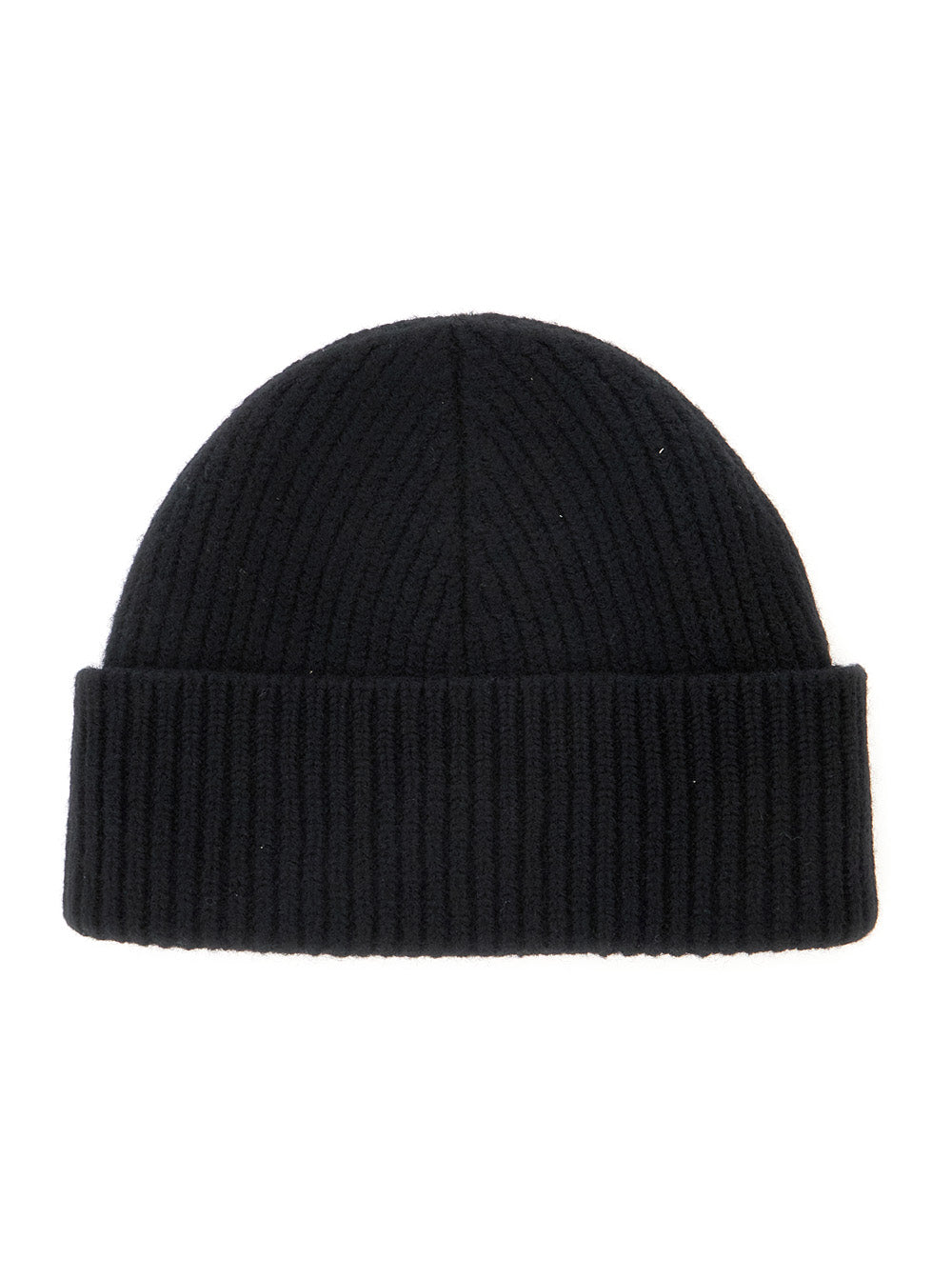 Ami Paris Men Beanie With Contrast Ami De Coeur In Black Wool Unisex AMI PARIS