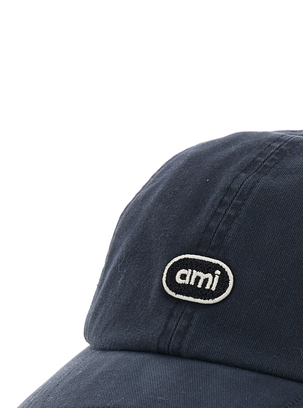 Ami Paris Men Hat With Embroidered Patch And Ami Logo, Tech Fabric, Black, Unisex AMI PARIS
