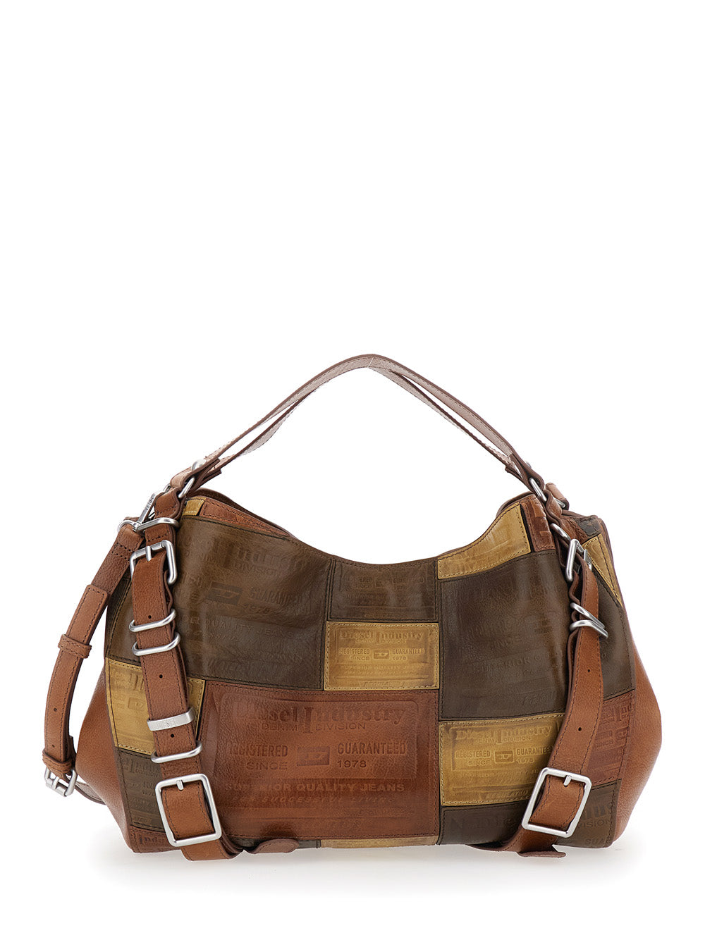 Diesel Women D-One Tophandle Medium Bag With Handles And Flap In Brown Unisex DIESEL