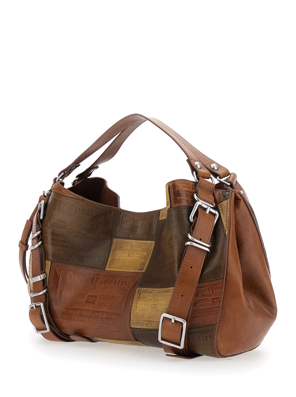 Diesel Women D-One Tophandle Medium Bag With Handles And Flap In Brown Unisex DIESEL