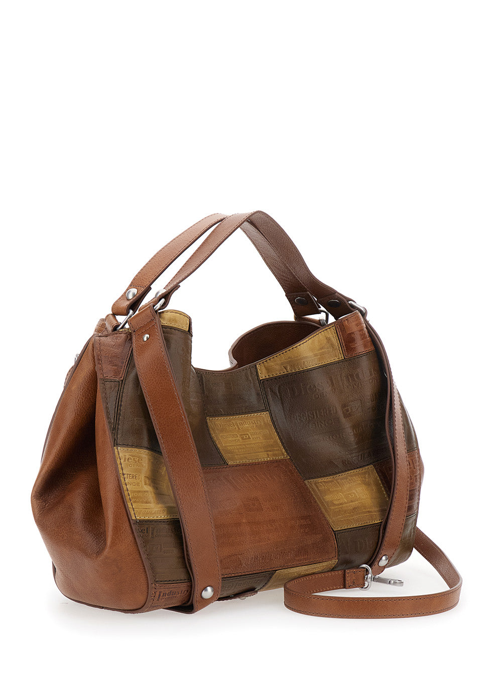 Diesel Women D-One Tophandle Medium Bag With Handles And Flap In Brown Unisex DIESEL