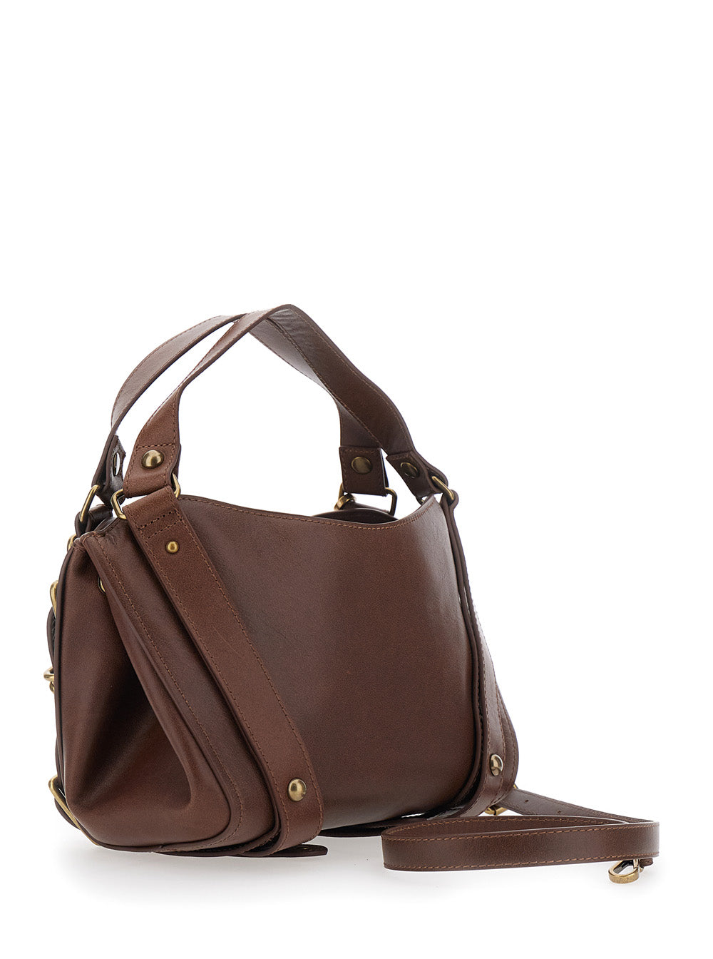 Diesel Women D-One Tophandle Small Bag With Handles And Logo In Brown Unisex DIESEL