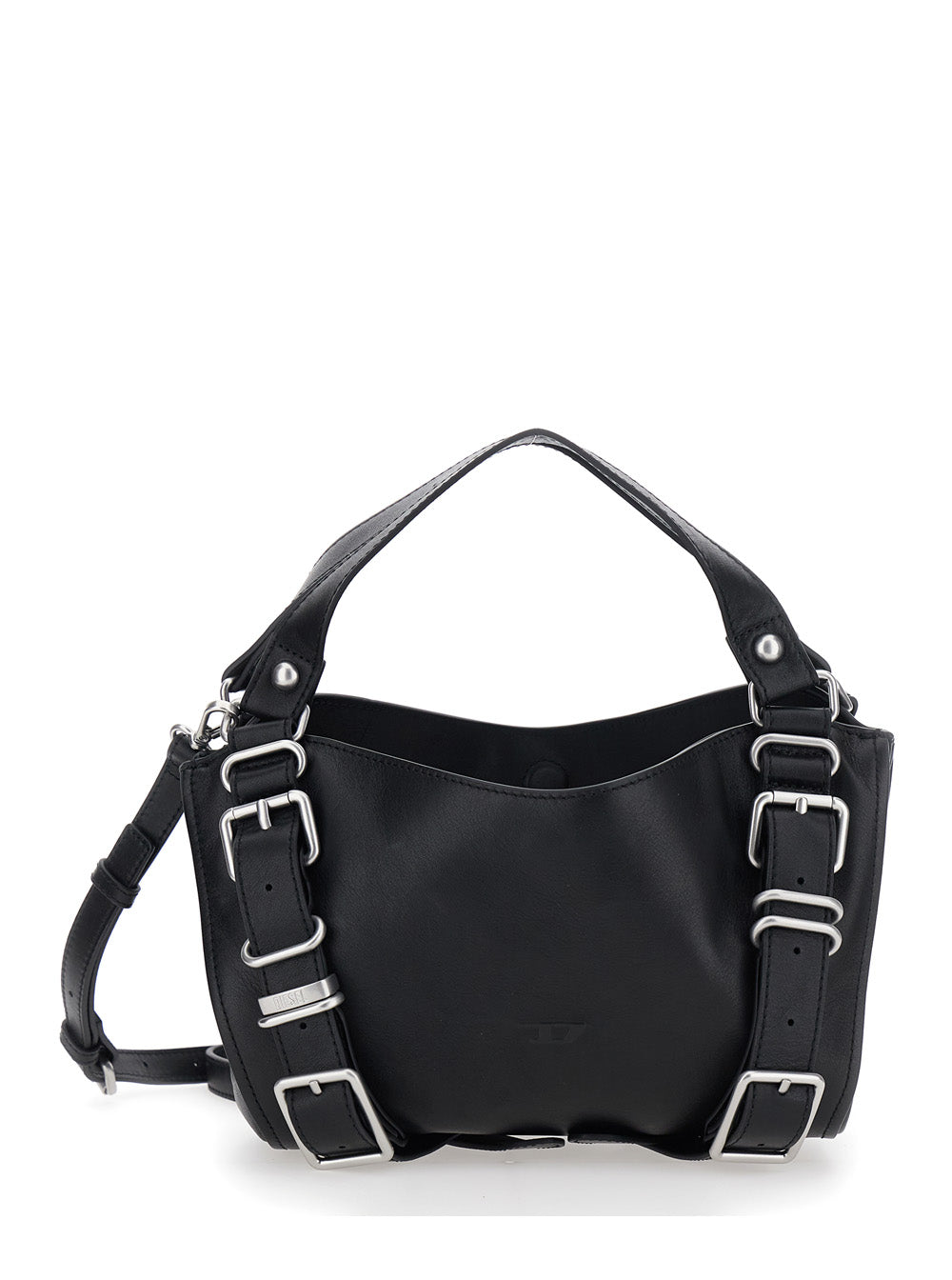 Diesel Women D-One Tophandle Small Bag With Handle And Pockets In Black Nylon Unisex DIESEL