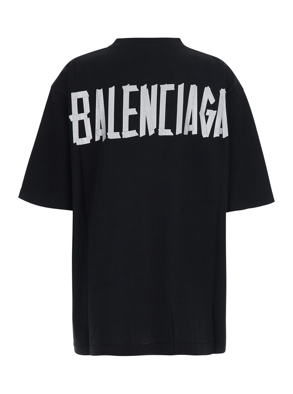 Balenciaga Women Large Fit Tshirt With Giltter Tape Type On Dry Jersey BALENCIAGA