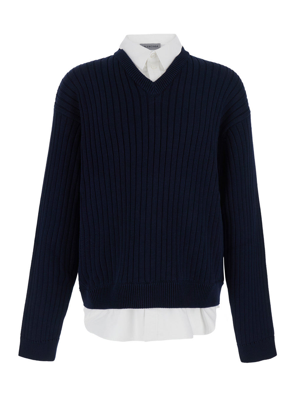 Balenciaga Men Cotton Hybrid Ribs Shirt Knit BALENCIAGA