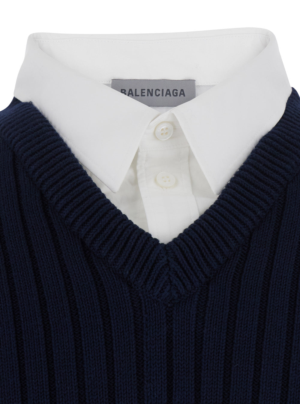 Balenciaga Men Cotton Hybrid Ribs Shirt Knit BALENCIAGA