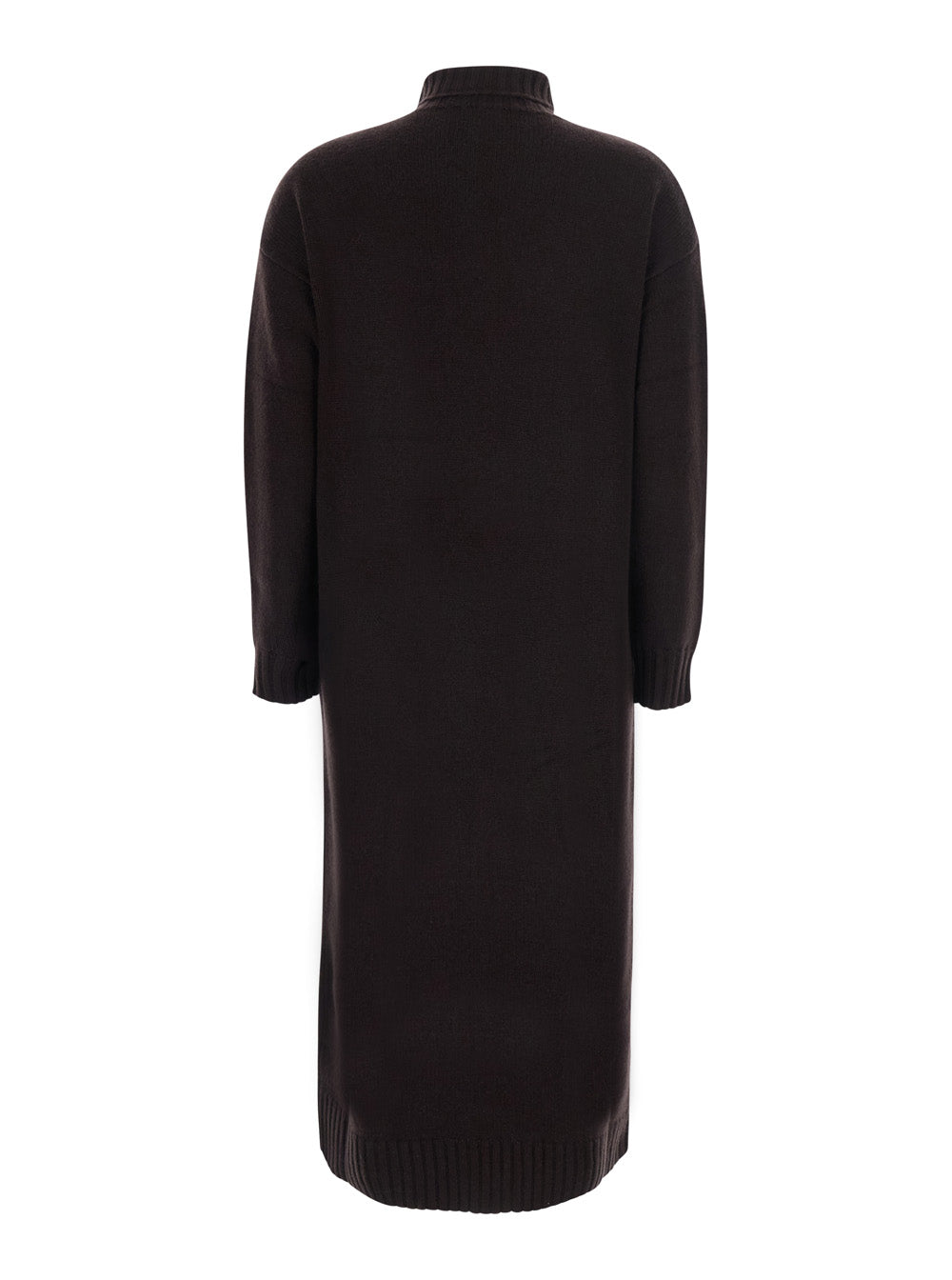 Max Mara Women Dress Fragore With Round Neckline And Long Sleeves In Brown Tech Fabric For Women MAX MARA