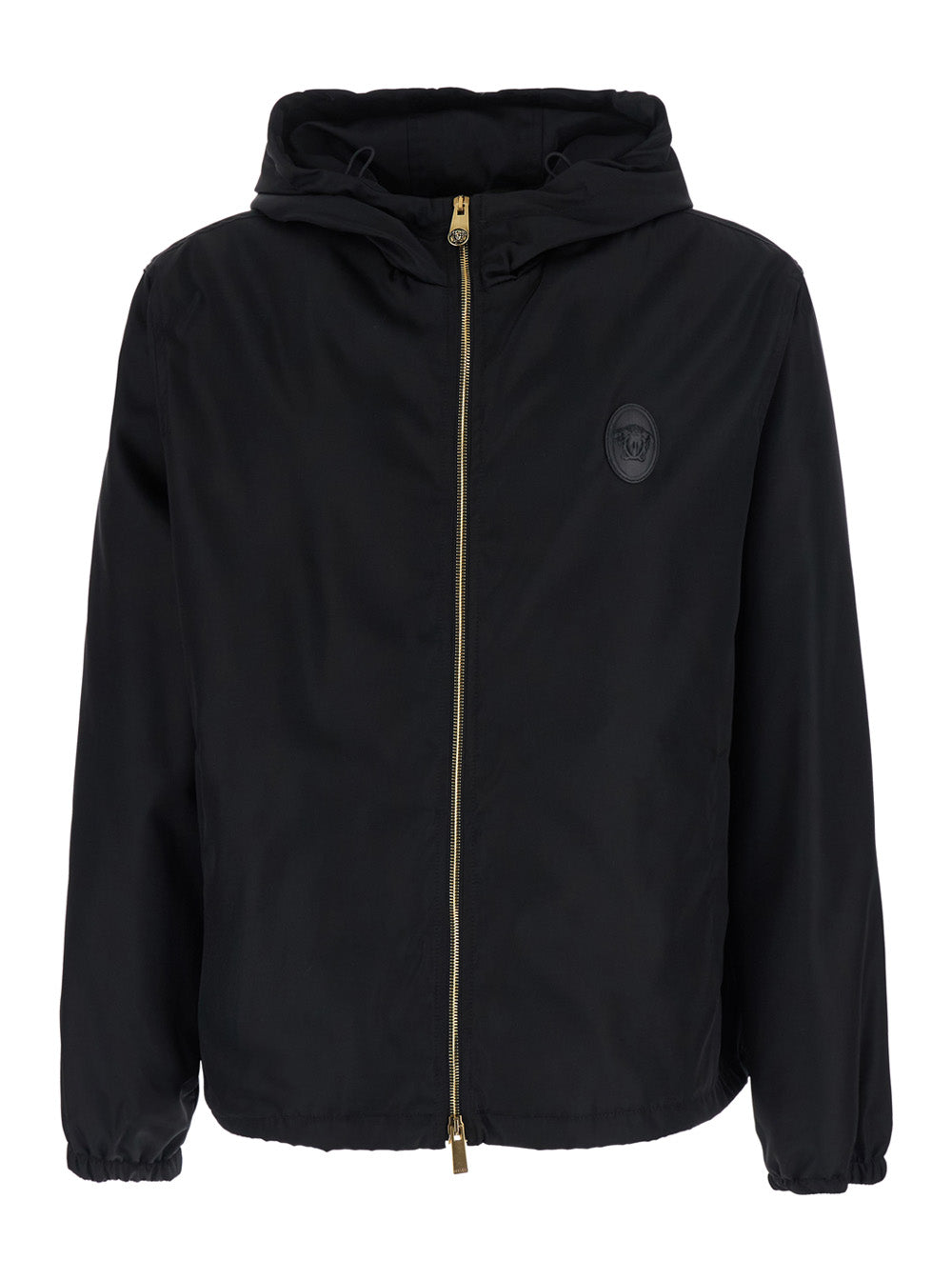 Versace Men Black Jackets With Front Closure In Tech Fabric For Men VERSACE
