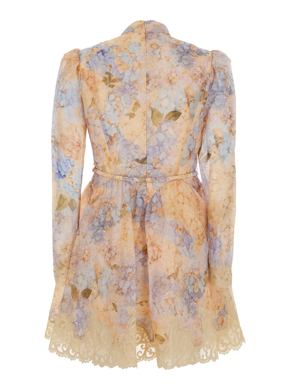 Zimmermann Women Valiant Panelled Mini Dress With Blue Linen And Silk Fabric For Women ZIMMERMANN